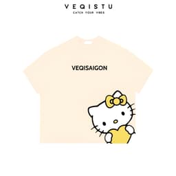Áo thun BOXY Local Brand VEQISTU "Mèo Kitty + Snoopy" Áo Thun Boxy Form Rộng Unisex 250Gsm Cotton 6