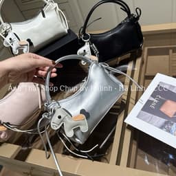 Túi Đeo Chéo Quai Vòm Nơ Hông Kèm Charm Ngựa size 20 3