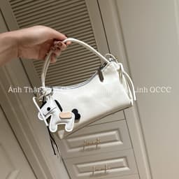 Túi Đeo Chéo Quai Vòm Nơ Hông Kèm Charm Ngựa size 20 6