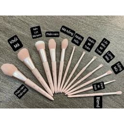 Bộ Cọ Trang Điểm Celin 12 Cây Màu Hồng Lông Mềm Cao Cấp Cho Makeup Cá Nhân Skin House 2