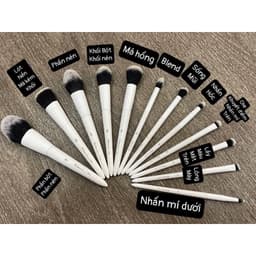 Bộ Cọ Trang Điểm Celin 12 Cây Màu Hồng Lông Mềm Cao Cấp Cho Makeup Cá Nhân Skin House 4
