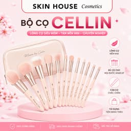 Bộ Cọ Trang Điểm Celin 12 Cây Màu Hồng Lông Mềm Cao Cấp Cho Makeup Cá Nhân Skin House 1