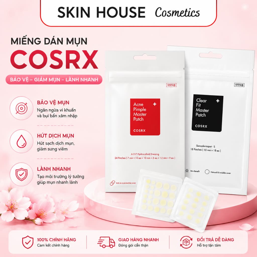 Miếng Dán Mụn COSRX Acne Pimple Master Patch & Clear Fit Master Patch Chính Hãng Hàn Quốc Skin House