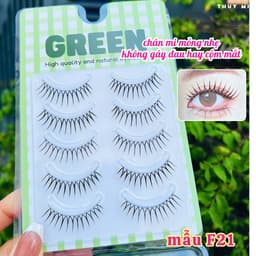 Mi Giả Hàn Quốc F16 Tự Nhiên Độ Dài 8-10mm Green Thủy Mi 3