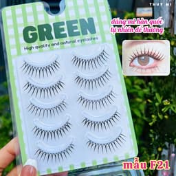 Mi Giả Hàn Quốc F16 Tự Nhiên Độ Dài 8-10mm Green Thủy Mi 4
