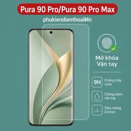 Kính cường lực Hua..ưuei Pura 90 Pro , Pura 90 Pro Max trong suốt, Mở khóa vân tay 1