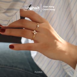 Nhẫn nữ mở freesize Floria ring SOUHAIT đính đá CZ hình hoa 4 cánh thanh lịch - R83174 4