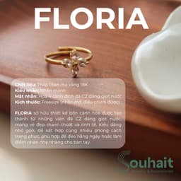 Nhẫn nữ mở freesize Floria ring SOUHAIT đính đá CZ hình hoa 4 cánh thanh lịch - R83174 3