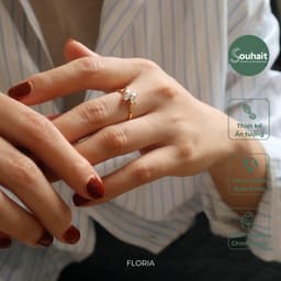 Nhẫn nữ mở freesize Floria ring SOUHAIT đính đá CZ hình hoa 4 cánh thanh lịch - R83174 2