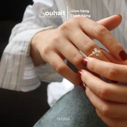 Nhẫn nữ mở freesize Floria ring SOUHAIT đính đá CZ hình hoa 4 cánh thanh lịch - R83174 5
