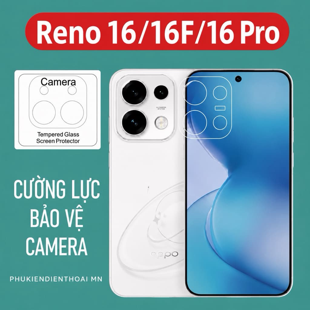 Kính cường lực CAMERA Oppo Reno 16 , Reno 16F , Reno 16 Pro trong suốt bảo vệ camera