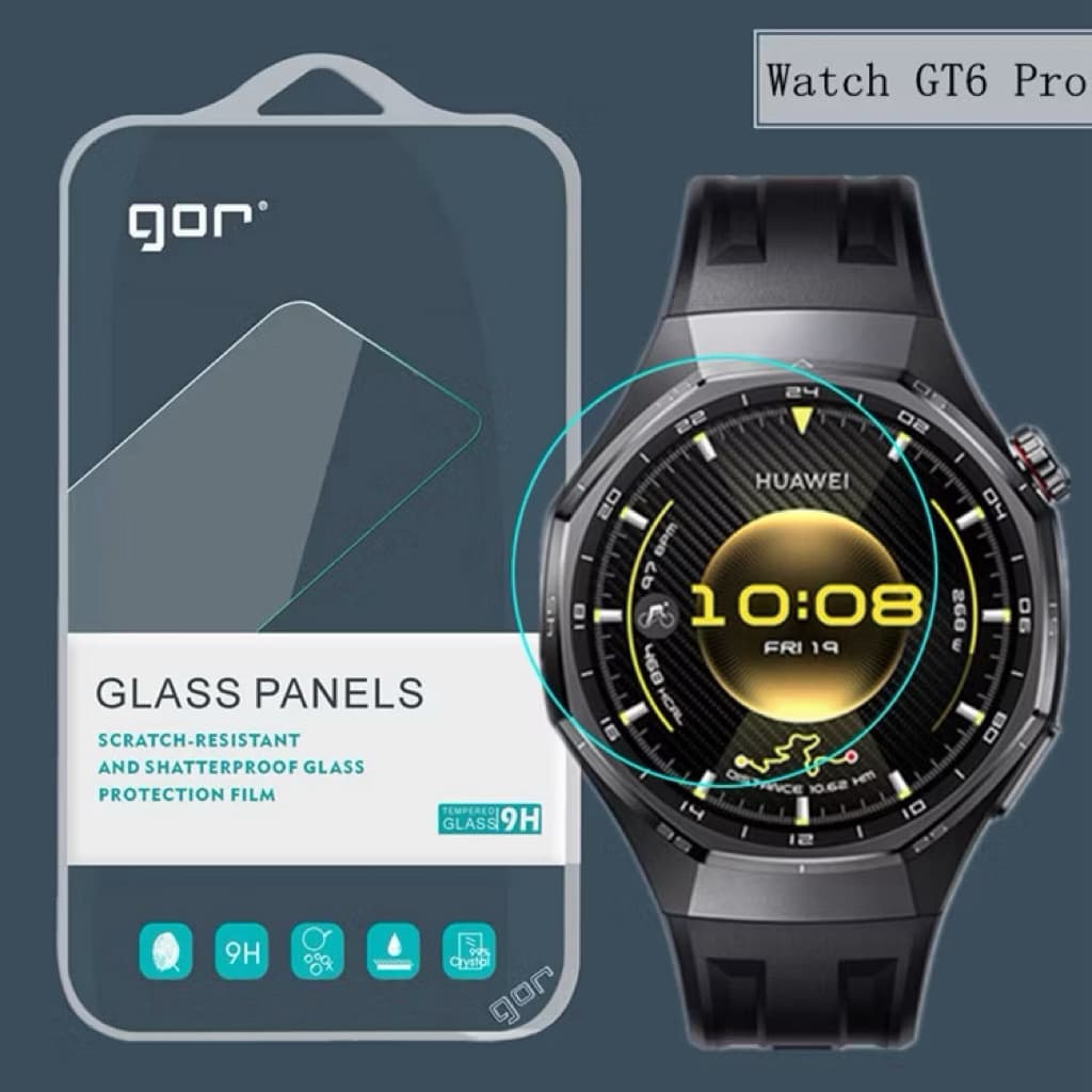 Bộ 3 kính cường lực GOR Huawei Watch GT6 , GT6 Pro 41/46mm trong suốt, siêu mượt Hãng GOR ( 3 miếng)