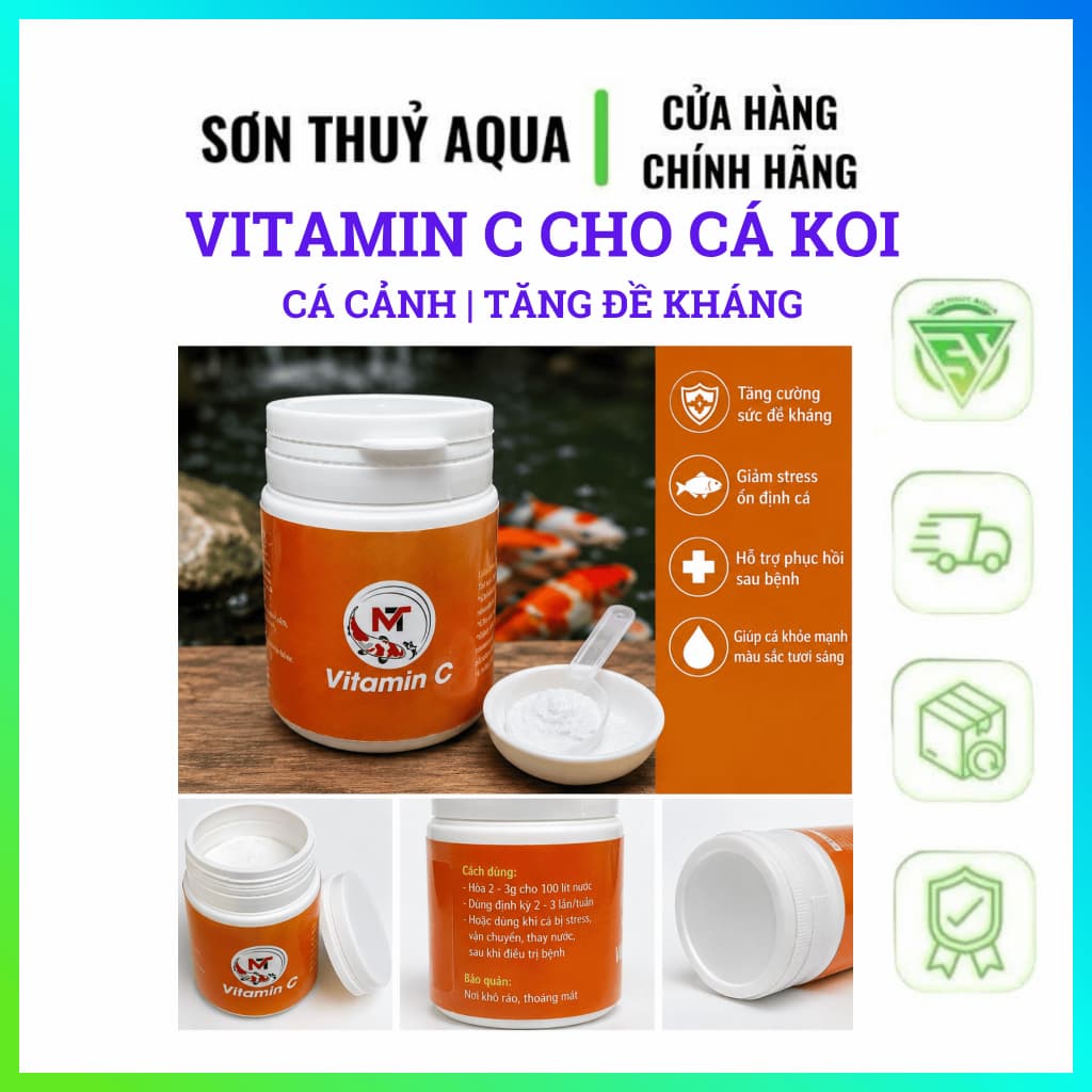 Vitamin C Cho Cá Koi, Cá Cảnh | Tăng Đề Kháng, Giảm Stress, Hỗ Trợ Phục Hồi Sau Thay Nước, Vận Chuyển Và ngừa bệnh