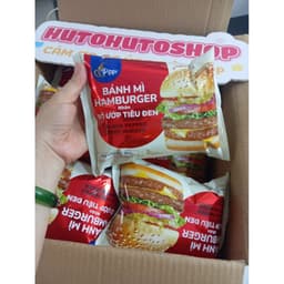 Bánh Mì Hamburger Bò Ướp Tiêu Đen Pippi Tràng An 88g – Thơm Ngon, Tiện Lợi, Ăn Liền | hutohutoshop 3