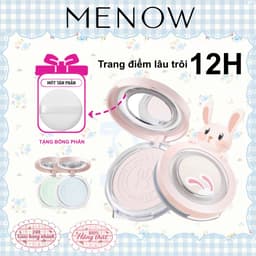 MENOW RABBIT Phấn Phủ Nén Kiềm Dầu Chống Nước, Che Phủ Hoàn Hảo 8.5gr 1