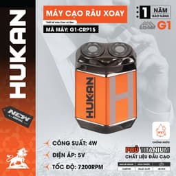Máy Cạo Râu Pin Chống Nước IPX7 HUKAN G1-CRP15, Cạo Khô - Cạo Ướt, Đầu Cạo Phủ Titanium 1