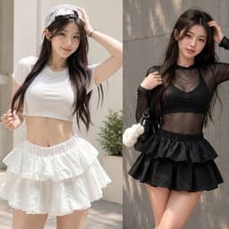 Váy kiểu nữ dáng bí 2 tầng siêu tôn dáng lưng thun cực đẹpCB277 - Fashion73 2