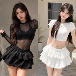 Váy kiểu nữ dáng bí 2 tầng siêu tôn dáng lưng thun cực đẹpCB277 - Fashion73 3