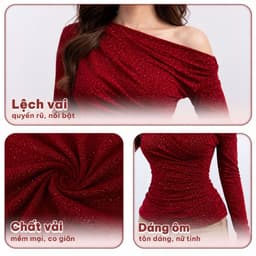 Áo Thun Nữ Lệch Vai Tay Dài Ôm Body Tôn Dáng Bigsize Co Giãn Mềm Mịn Sang Chảnh LIMO MS300 2