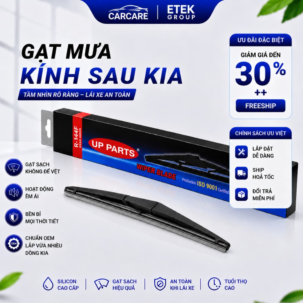 Gạt Mưa Sau Xe KIA Hàng Chính Hãng Up Parts - Cần Gạt Kính Hậu Ô Tô Bền Bỉ, Lắp Chuẩn Theo Xe