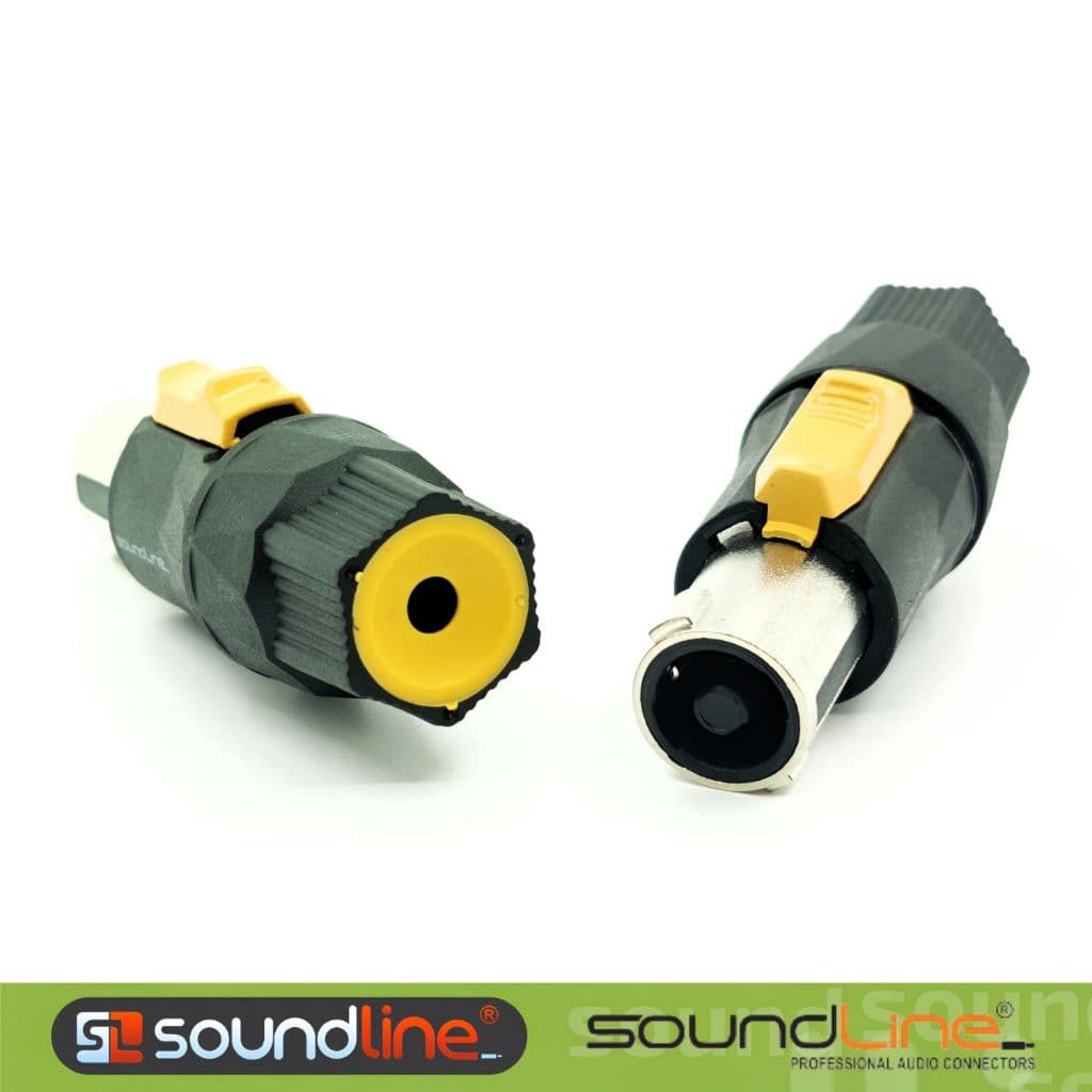 Giắc loa sân khấu, jack loa neutric speakon bọc sắt, kháng nước hãng Soundline ( Giá 1c )