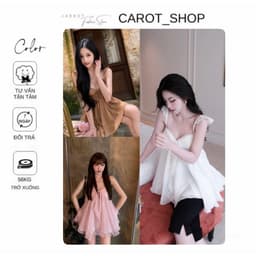 VN134 Áo cánh tiên vải ánh nhũ dáng xoè lượn sóng bánh bèo sang chảnh dễ thương by CarrotShop 1