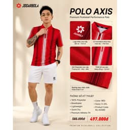 ÁO THỂ THAO JOGARBOLA PICKLEBALL POLO GAMBIT/AXIS , chất lượng cao cho người yêu thể thao. 6