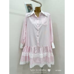 <Đầm Bầu Quynhanhhouse> (NH CLOTHING)Váy suông váy kẻ cổ đá M11894 sm 4