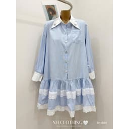 <Đầm Bầu Quynhanhhouse> (NH CLOTHING)Váy suông váy kẻ cổ đá M11894 sm 5