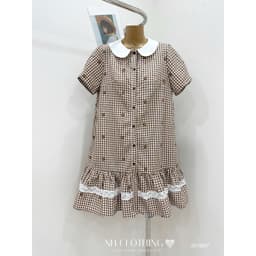 <Đầm Bầu Quynhanhhouse> (NH CLOTHING)Váy suông Váy kẻ thêu cổ sen M11897 sm 3
