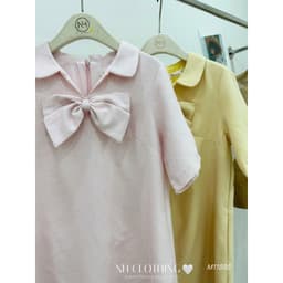<Đầm Bầu Quynhanhhouse> (NH CLOTHING)Váy suông Váy dạ mỏng nơ ngực M11895 sm 4