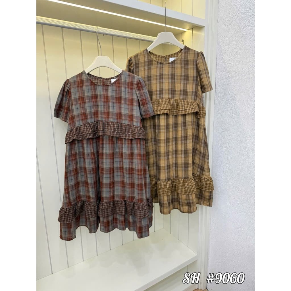 <Đầm Bầu Quynhanhhouse> Váy suông váy kẻ chất siêu mát sm