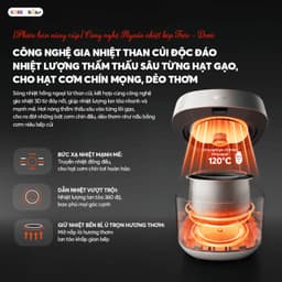Nồi Cơm Điện Tử Bear RC-4H40Y, 1,5L - 800W - Ceramic Pro 9H - 8 chế độ nấu, Hàng Chính Hãng 9