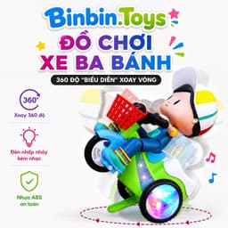 Đồ chơi cậu bé shiper đi xe đạp, bốc đầu xoay 360 độ, chạy pin có đèn có nhạc vui nhộn cho bé 1