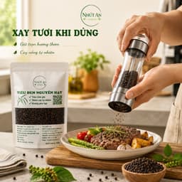 Combo Bếp Việt Nhứt An Dầu Đậu Phộng 500ml và Tiêu Đen Nguyên Hạt 250g, Gia Vị Nấu Ăn Dùng Chiên Xào Ướp Nấu - Nhứt An 7
