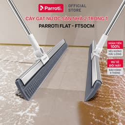 Cây Gạt Nước Sàn Nhà, Toillet, Kính Parroti - Chổi Gạt Nước 2 Trong 1 Đầu Silicon Rộng 50cm Xoay 180 Độ, Đa Năng - FT50 1