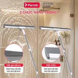Cây Gạt Nước Sàn Nhà, Toillet, Kính Parroti - Chổi Gạt Nước 2 Trong 1 Đầu Silicon Rộng 50cm Xoay 180 Độ, Đa Năng - FT50 4