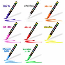 Set 8 Bút Dạ Quang Viết Bảng Led, Biển Menu Quảng Cáo, Mặt Kính, mica 5