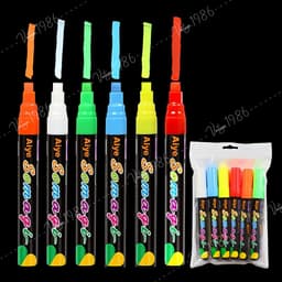 Set 6 Bút Dạ Quang Viết Bảng Led, Biển Menu Quảng Cáo, Mặt Kính, mica 3