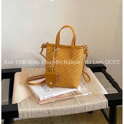 Túi Đeo Chéo Da Đan Dáng Đứng Dọc Đựng DT 3