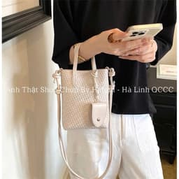 Túi Đeo Chéo Da Đan Dáng Đứng Dọc Đựng DT 6