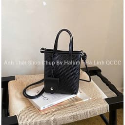 Túi Đeo Chéo Da Đan Dáng Đứng Dọc Đựng DT 9
