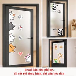 Tranh decal dán cửa phòng bé, đã cắt rời từng hình chỉ cần bóc dán, Poster Decor 1