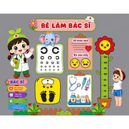 đồ dùng đồ chơi mầm non MINH ANH sp bé làm bác sĩ trang trí dán tường 2026 2
