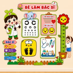 đồ dùng đồ chơi mầm non MINH ANH sp bé làm bác sĩ trang trí dán tường 2026 1