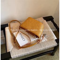 Túi Đeo Chéo Da Đan Form Chữ Nhật Basic Charm Hạt Đậu 3