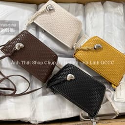 Túi Đeo Chéo Da Đan Form Chữ Nhật Basic Charm Hạt Đậu 2