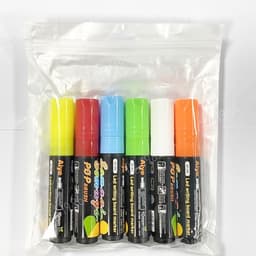 Set 6 Bút Dạ Quang Viết Bảng Led, Biển Menu Quảng Cáo, Mặt Kính, mica 2