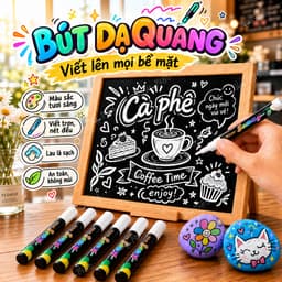 Bút Huỳnh Quang, Bút Dạ Quang, Bút Viết Bảng Led, Biển Menu Quảng Cáo, Mặt Kính, mica 1