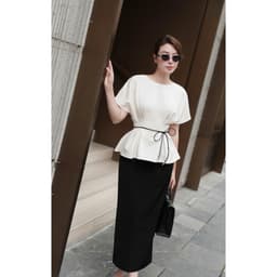Áo Peplum Tay Dơi Chiết Eo Tôn Dáng Kèm Dây Da MACI MCAATTR0367 Thời Trang Nữ Thiết Kế Độc Quyền 2